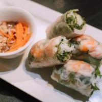 A4-Spring Rolls - Veggie Rolls · Light and refreshing ingredients including sliced shrimps with rice noodles, bean sprouts, l...