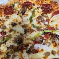 Combination Pizza · Pepperoni, mushroom, sausage, onion and bell pepper.