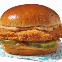 Spicy Flounder Fish Sandwich Combo · Includes a choice of regular signature side and a drink.