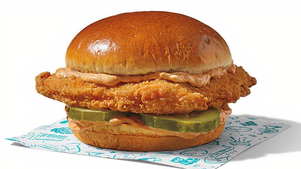 Spicy Flounder Fish Sandwich Dinner · Includes a choice of regular signature side.