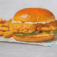 Spicy Flounder Fish Sandwich Combo · 