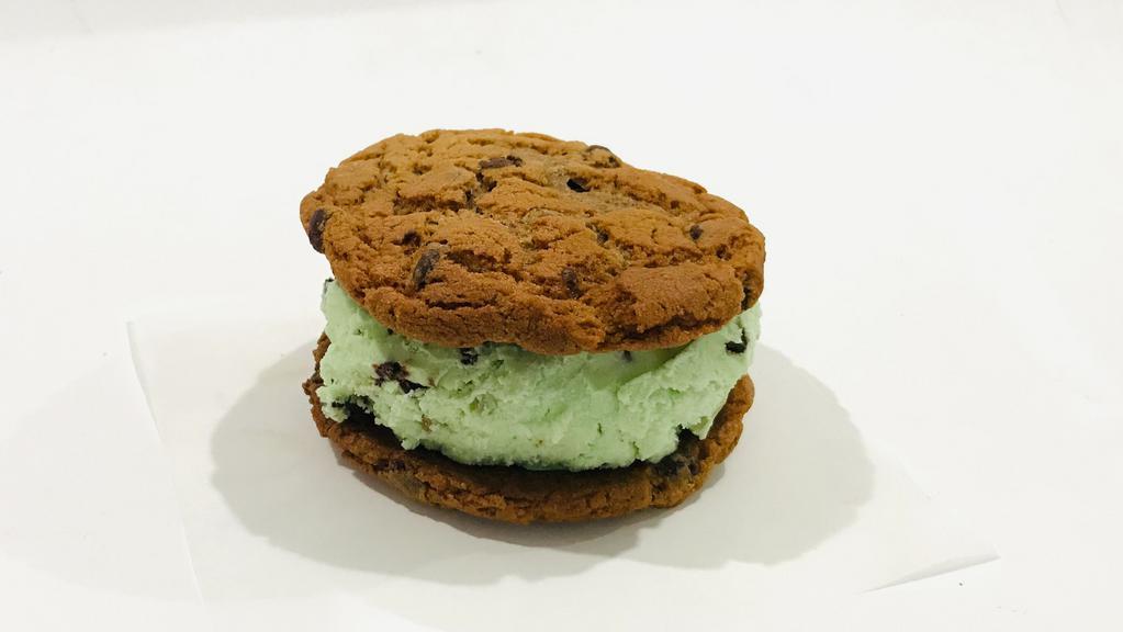 Cookie Sandwich · Chocolate chip cookie with Choice of ice cream.