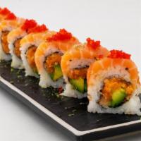 Salmon Lover Roll · Most popular. Spicy salmon, avocado inside, salmon and lime zest on top.