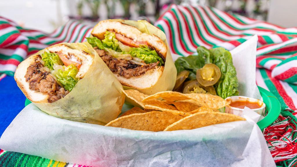 Torta · Choice of meat, lettuce, tomato, beans and sour cream.