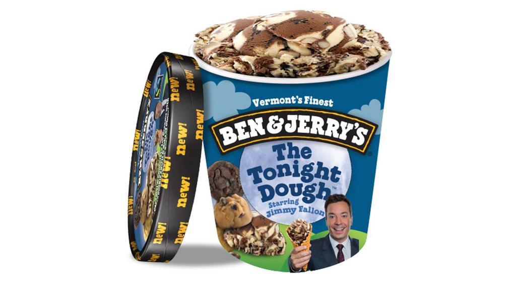 Ben & Jerry'S Tonight Dough · 16 oz Non-GMO Ben & Jerry's Caramel Ice Cream & Chocolate Ice Cream with Chocolate Cookie Swirls & Gobs of Chocolate Chip Cookie Dough & Peanut Butter Cookie Dough