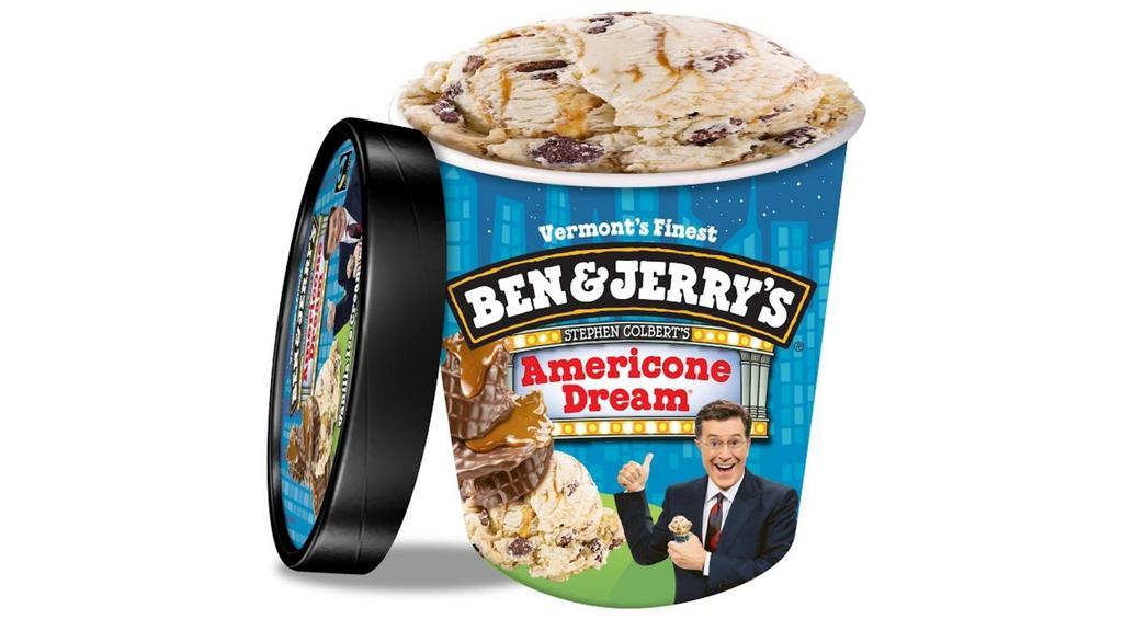 Ben & Jerry'S Americone Dream · Vanilla ice cream with fudge-covered waffle cone pieces and a caramel swirl. 16oz