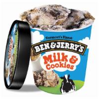 Ben & Jerry'S Milk & Cookies · Vanilla ice cream with a chocolate cookie swirl, chocolate chip, and chocolate chip cookies....