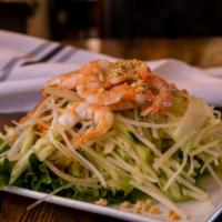 Green Papaya Salad Goi Du Du · Green payaya salad served with shrimp