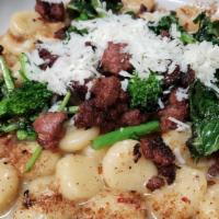 Orrechiette · housemade semolina pasta, pork and fennel sausage, broccoli rabe, chile flakes, shaved pecor...