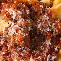 Paccheri · Large tube pasta with braised Marin Sun Farms pork sugo, roasted fennel and shaved pecorino