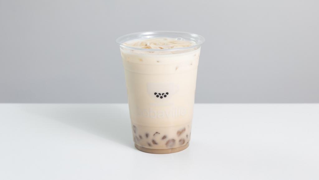 Jasmine Milk Tea · Jasmine green tea with floral notes and the aroma of jasmine, served with non-dairy creamer, and sugar.