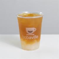 Lychee Tea · Lychee flavored jasmine green tea with lychee jelly. (Sweetness adjustment will reduce lyche...