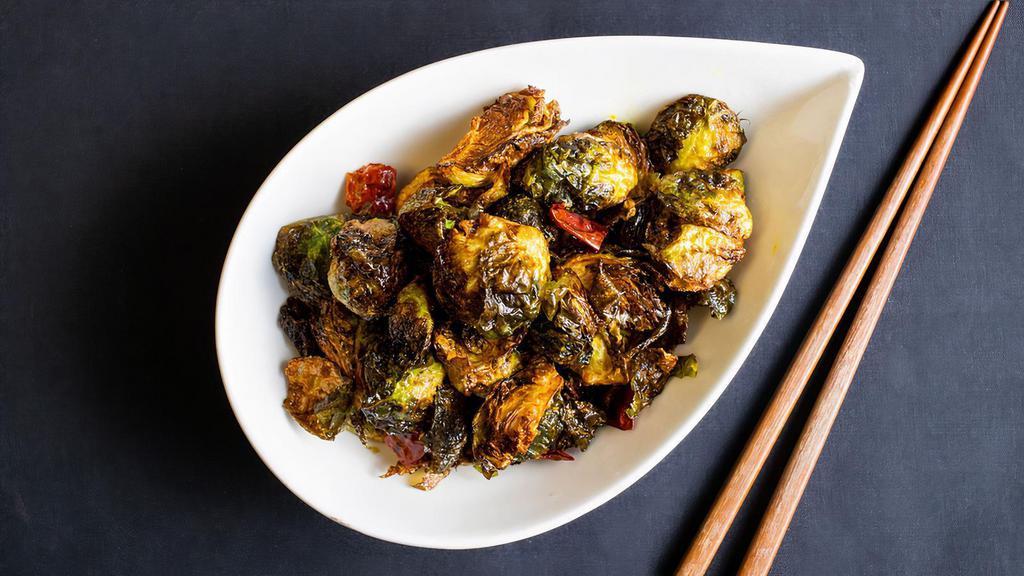Brussel Sprouts by China Live Signatures · By China Live Signatures. Caramelized brussel sprouts seasoned with curry spice and chilis. Contains nightshades. We cannot make substitutions.