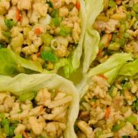 Chicken Lettuce Wraps (w/ Peanuts) · Served with 4 lettuce. Stir fried seafood or chicken with plum sauce in lettuce cups.