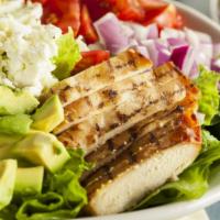 Grilled Chicken Salad · Our green salad with protein-packed grilled chicken.