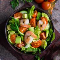 Prawn Salad · Fresh lettuce, tomatoes, onions and peppers tossed with satisfying fried prawns.