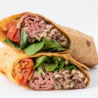 Chimichurri Steak Wrap · Tomato Basil Tortilla, Grass-Fed Steak, Super Greens Blend, Grains Blend, Roasted Tomato, Ch...
