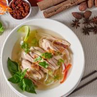 S9. Chicken Noodle Soup · Choice of rice noodle or egg noodle. Noodle with chicken in chicken broth served with Asian ...