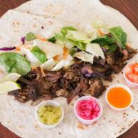 Wrap · Wraps come with your choice of meat/veg, your choice of pico, mixed greens & default sauce: ...