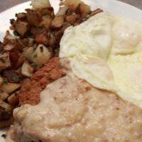 Chicken Fried Steak & Eggs · 6 oz skirt steak breaded and fried, country gravy 2 eggs any style choice of toast and serve...