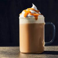 Caramel Latte · Regular (410 Cal.), Large (500 Cal.) Espresso, foamed milk & caramel, topped with whipped cr...