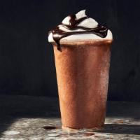 Frozen Chocolate Cold Brew · 440 Cal. Chocolate and an icy cold brew coffee blend topped with whipped cream and chocolate...