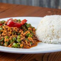 Basil** · Medium Spicy. Green beans, bell peppers, chili, garlic.