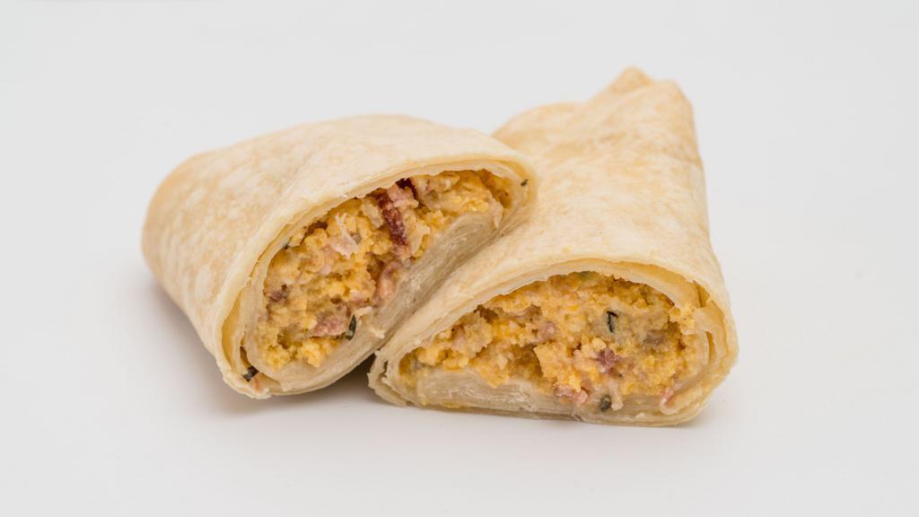 Uncured Bacon Breakfast Burrito · Flour tortilla with a savory filling.