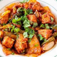 Chilly Chicken · A Chinese delicacy with onion and bell pepper.