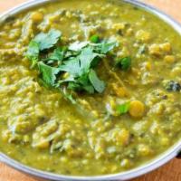 Daal Saag · Yellow lentils with spinach.