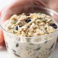Overnight Oats · Dried blueberries, sour cherries, oat milk, pomegranate molasses, and oats come together in ...