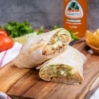 Chile Relleno Burrito · Burrito stuffed with beans, rice, fresh salsa and a chile relleno.