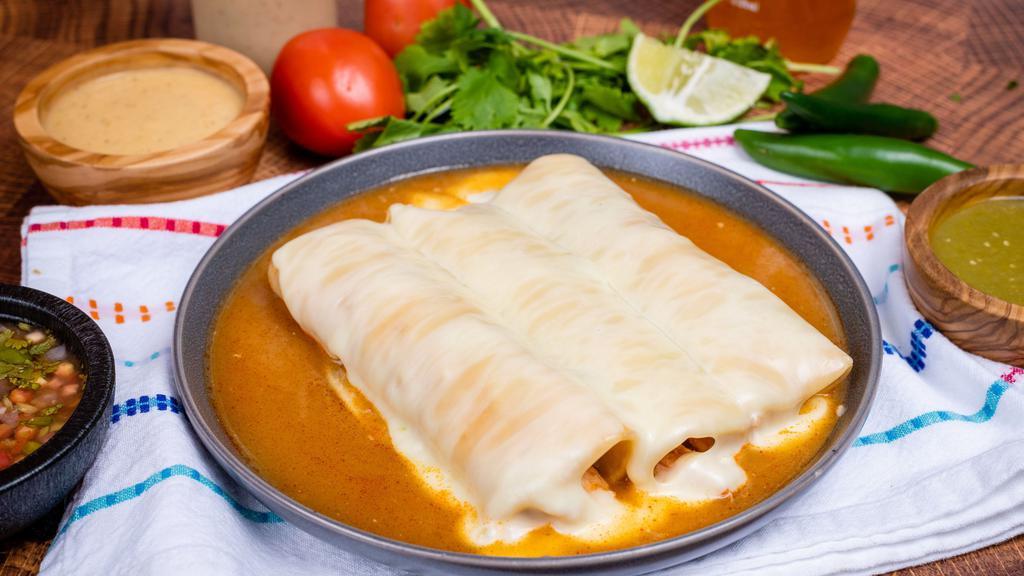 3 Enchiladas a la Carte · Your choice, of cheese, chicken, or beef filling. (3 enchiladas per order).