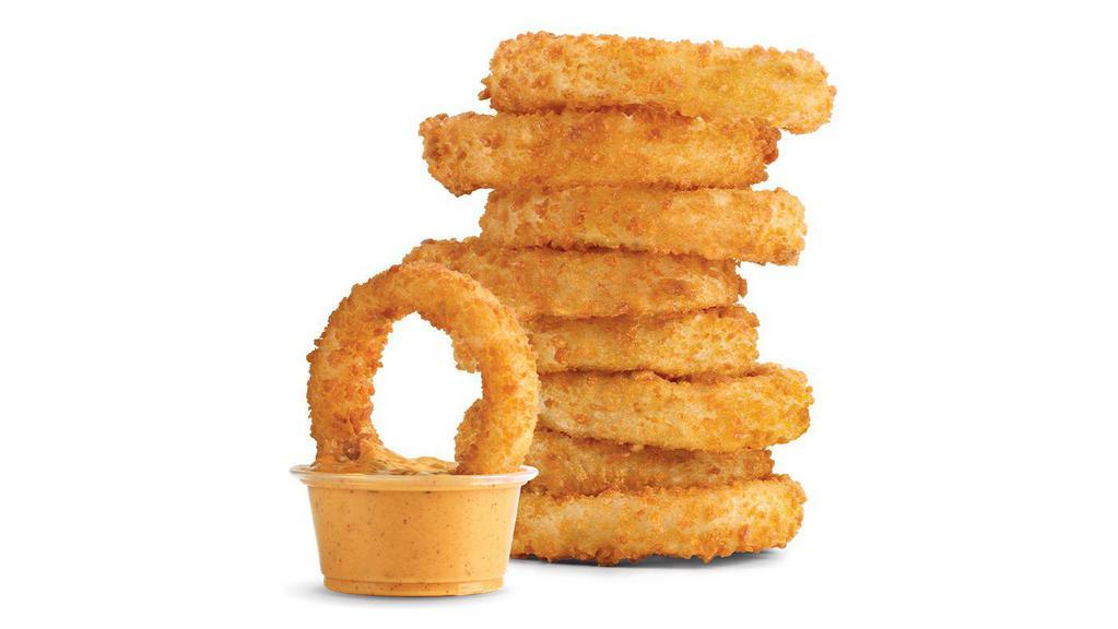 Onion Rings · White onions breaded and fried to a crunchy golden-brown crisp.  (280 cal.)