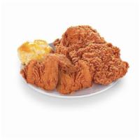 White with 1 Biscuit (4 Pcs.) · 4 chicken pieces with choice of biscuit. Halal Chicken.