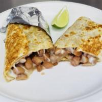 Beans & Cheese Burrito · Flour tortilla, beans and cheese.