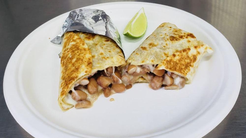 Beans & Cheese Burrito · Flour tortilla, beans and cheese.