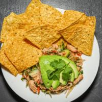 Ceviche Traditional · Basa in traditional marinade. Served with tostadas.
