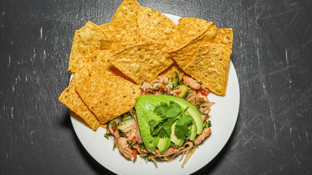 Ceviche Traditional · Basa in traditional marinade. Served with tostadas.