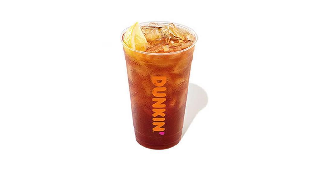 Iced Tea · Quench your thirst with freshly brewd iced tea you just can't find in a bottle. Dunkin's Iced Tea is a flavorful brust of refreshment to keep you energized for the afternoon. Dunkin' Donuts' delicious freshly brewed Iced Teas are made-to-order, Unsweetened or Sweetened. 

Blueberry and Raspberry flavors are a fun way to put a fruity twist on your favoritre Dunkin' Ice Tea! Try one today.