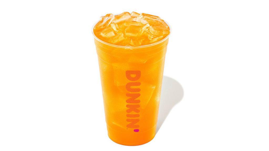 Mango Pineapple Dunkin' Refresher · Made with B vitamins and energy from green tea. Try Strawberry Dragonfruit flavored, Peach Passion Fruit flavored and Mango Pineapple flavored.