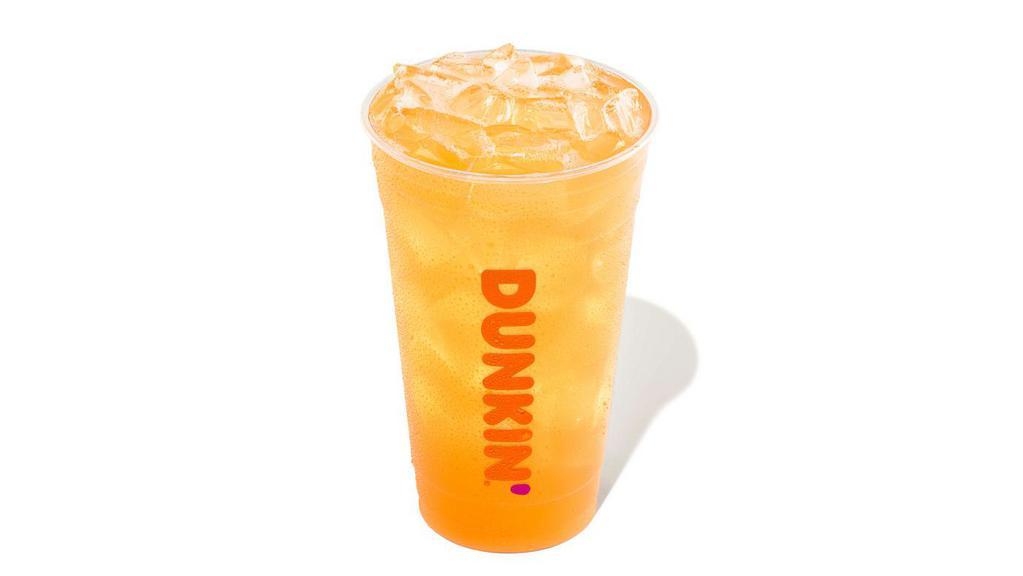 Mango Pineapple Lemonade Dunkin Refresher · Your favorite fruit flavors combined with refreshingly sweet lemonade. Available in Strawberry Dragonfruit, Peach Passion Fruit, and Mango Pineapple flavors.