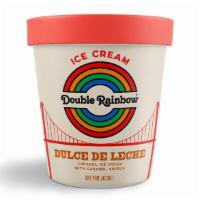 Double Rainbow Pint-Dulce De Leche · Velvety Caramel Ice Cream meets swirl after swirl of caramel ribbons in this delicious flavor.