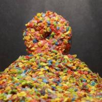 Raised Strawberry with Fruity Pebbles · 
