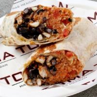 Burrito · Includes a flour tortilla, choice of meat or veggies, rice, beans, cheese and pico de gallo.