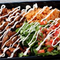 Bowls · Includes choice of meat or veggies, rice, beans, lettuce and pico de gallo served in a bowl.