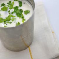 Masala Buttermilk/Chaas · Buttermilk with cilantro and mild spices