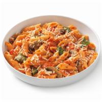 Penne Rosa  · Penne noodles in spicy tomato cream sauce, mushrooms, tomato and spinach topped with your ch...