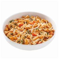 Cauliflower Rigatoni Rosa · Cauliflower-infused rigatoni in spicy tomato cream sauce, mushrooms, Roma tomato, spinach an...
