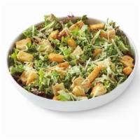 Grilled Chicken Caesar Salad · Tuscan greens and kale tossed in a Caesar dressing with grilled chicken, garlic croutons and...